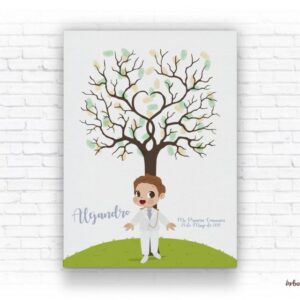 Árbol de huellas comunión niño