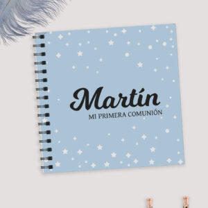 Libro de firmas wire-o azul