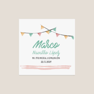 pegatina comunion banderin